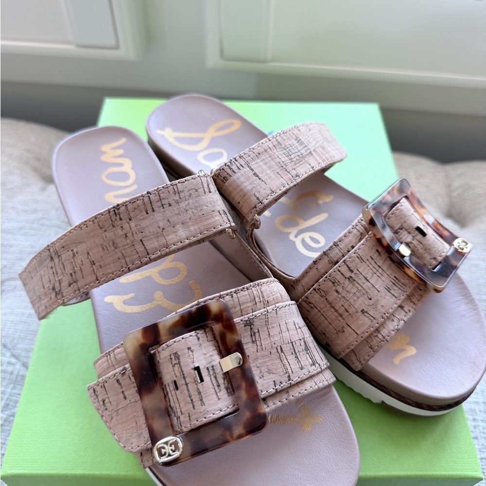Sam Edelman Adrianna Tan Sandals with Tortoise Buckle